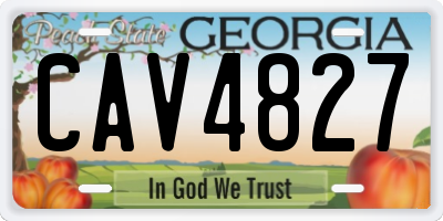 GA license plate CAV4827
