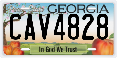 GA license plate CAV4828