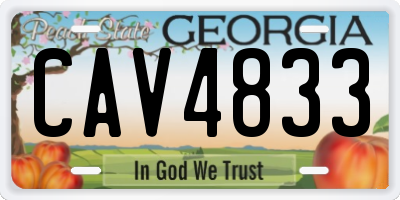 GA license plate CAV4833