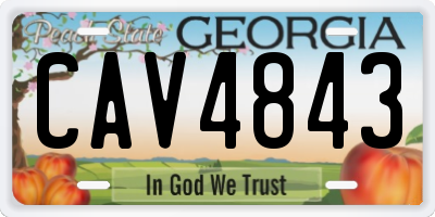 GA license plate CAV4843