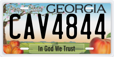 GA license plate CAV4844