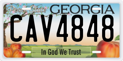 GA license plate CAV4848