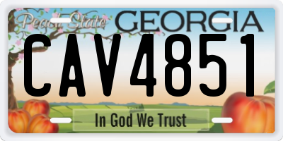GA license plate CAV4851