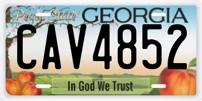 GA license plate CAV4852