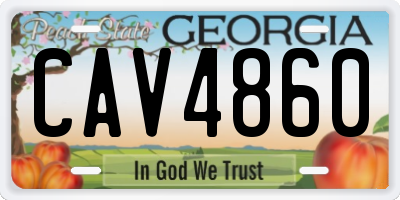 GA license plate CAV4860