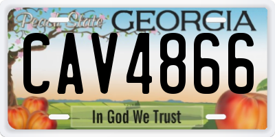 GA license plate CAV4866