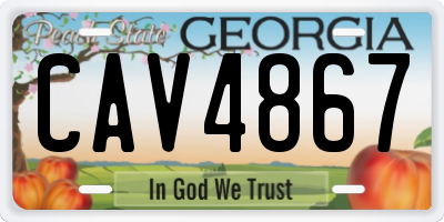 GA license plate CAV4867