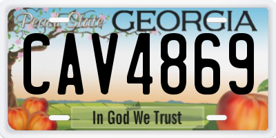 GA license plate CAV4869