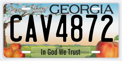 GA license plate CAV4872