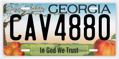 GA license plate CAV4880