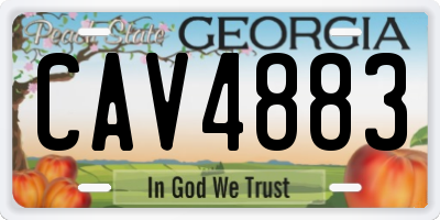 GA license plate CAV4883
