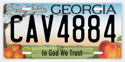 GA license plate CAV4884