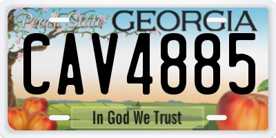 GA license plate CAV4885