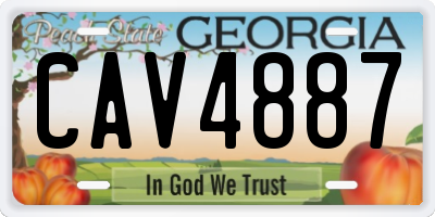 GA license plate CAV4887