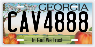 GA license plate CAV4888