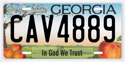 GA license plate CAV4889
