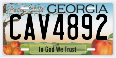 GA license plate CAV4892