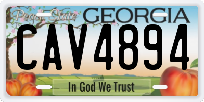 GA license plate CAV4894