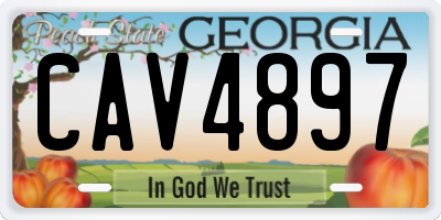 GA license plate CAV4897