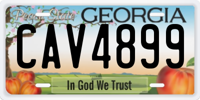 GA license plate CAV4899