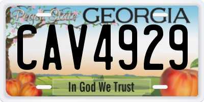 GA license plate CAV4929