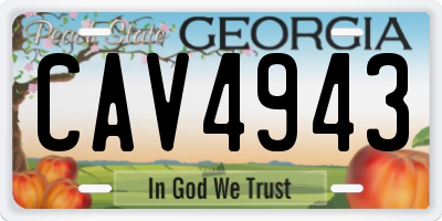 GA license plate CAV4943