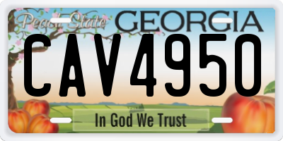 GA license plate CAV4950