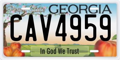 GA license plate CAV4959