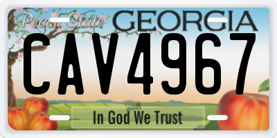 GA license plate CAV4967