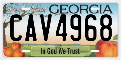 GA license plate CAV4968