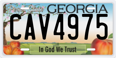 GA license plate CAV4975