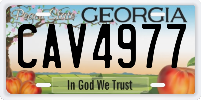 GA license plate CAV4977