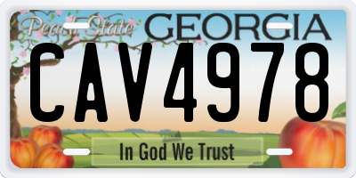 GA license plate CAV4978