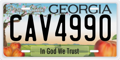 GA license plate CAV4990
