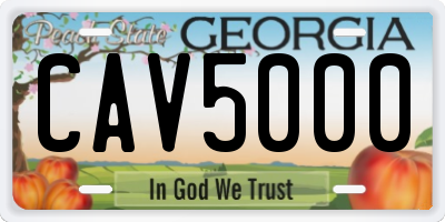 GA license plate CAV5000