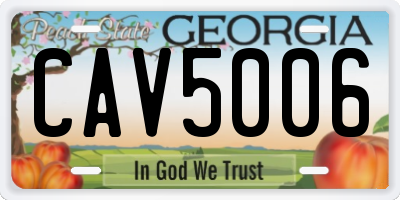 GA license plate CAV5006