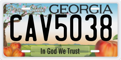 GA license plate CAV5038