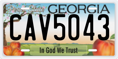 GA license plate CAV5043