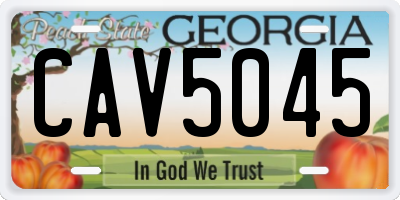 GA license plate CAV5045