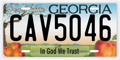 GA license plate CAV5046