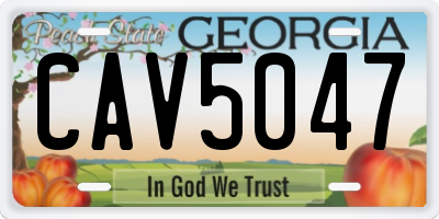 GA license plate CAV5047