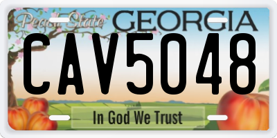 GA license plate CAV5048