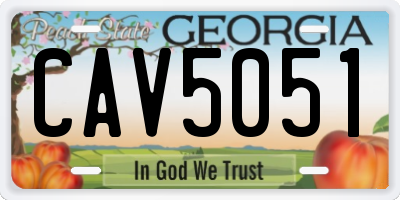 GA license plate CAV5051