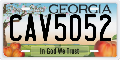 GA license plate CAV5052
