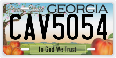 GA license plate CAV5054