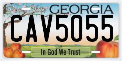 GA license plate CAV5055