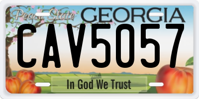 GA license plate CAV5057
