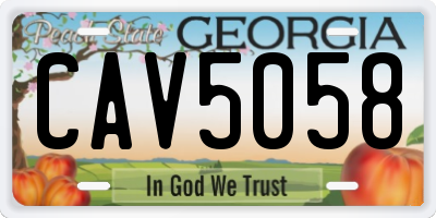 GA license plate CAV5058