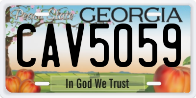 GA license plate CAV5059