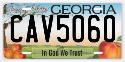 GA license plate CAV5060